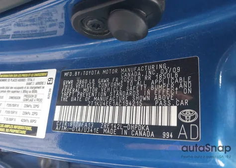 2010 Toyota Matrix z USA, uszkodzony, nr VIN 2T1KU4EE1AC194215